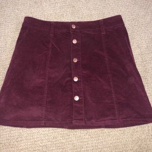 Maroon jean skirt